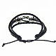 Adjustable PU Leather Cord Snap Bracelets BJEW-L644-C05-3