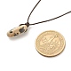 Natural Dalmatian Nugget Pendant Necklace with Cowhide Leather Cord NJEW-JN03882-02-6
