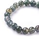 Natural Moss Agate Beads Stretch Bracelets BJEW-F380-01-B15-4