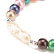 Bracciale elasticizzato da donna con perle rotonde in abs e acrilico BJEW-JB08283-4