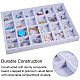 PandaHall Elite 24 Grid Velvet Drawer Jewelry Display Tray Showcase Watch Rings Earrings Necklace Bracelet Storage Organizer with Adjustable Dividers Grey(14 x 9.4 x 1.2 Inch) PH-ODIS-N016-05-3