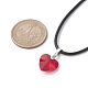 Collane con ciondolo a forma di cuore in vetro per San Valentino NJEW-JN04570-01-4