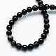 Natural Black Line Agate Round Beads Strands G-S155-6mm-2