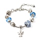 Cuore angelo fiori di trifoglio braccialetto europeo per ragazze adolescenti BJEW-JB06849-03-1