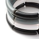 Opaque Chunky Acrylic Curved Tube Beads Stretch Bracelets Set for Women BJEW-JB07320-9