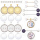 CHGCRAFT 26Pcs 2Colors Rhinestone Bezel Pendant Trays 25mm with 6Pcs Transparent Glass Cabochons 4Pcs Imitation Pearl Safety Brooches for Photo Pendant Jewelry Making DIY-CA0004-03-1