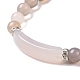 Natural Agate Beads Charm Bracelets BJEW-K164-C06-2