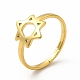 Ионное покрытие (ip) 304 регулируемое кольцо из нержавеющей стали со звездой Давида для женщин RJEW-B027-13G-1