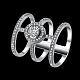Laiton zircone cubique creux anneaux trois boucles de doigt pour la fête RJEW-BB16279-6P-2
