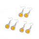 Gemstone Teardrop Dangle Earrings with Crystal Rhinestone EJEW-A092-02P-2