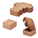 クラフト紙箱  折りたたみボックス  正方形  淡い茶色  6.2x6.2x3.5cm CON-WH0036-01-3