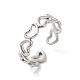 304 Stainless Steel Hollow Heart Open Cuff Ring for Women RJEW-K245-28P-3