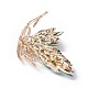 ラインストーンの蝶のブローチピン  女性用ライトゴールド合金バッジ  エメラルド  73.5x64x15mm  ピン：0.8mm JEWB-P016-03LG-04-4
