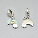 Rhodium Plated 925 Sterling Silver European Dangle Charms STER-I019-45P-2