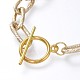 Браслеты и ожерелья-цепочки с текстурированной алюминиевой скрепкой SJEW-JS01094-01-5