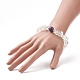 Chip di cristallo di quarzo naturale e bracciale elasticizzato con pietre preziose miste per donna BJEW-JB09230-5
