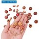 Pandahall Elite 320pcs Assorted Colour Round Wood Beads For Jewelry Making Loose Spacer Charms with Printing DIY-PH0018-12-2