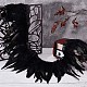 Gothic Style Natural Feather Cape AJEW-WH0329-66-4