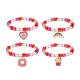 Ensemble de bracelets extensibles en perles rondes en acrylique 4pcs 4 styles BJEW-JB08926-02-1