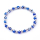 Bracelets extensibles en perles de chalumeau ronds faits à la main BJEW-JB05974-02-1