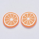 手作り樹脂クレイカボション  レモン  ダークオレンジ  19~20.5x2~2.5mm CLAY-R084-08B-1