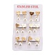 304 Stainless Steel Dangle Stud Earrings EJEW-L226-025G-3