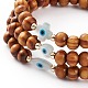 Ensembles de bracelets extensibles en perles de bois naturel BJEW-JB05848-2