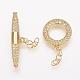 Brass Micro Pave Cubic Zirconia Ring Toggle Clasps ZIRC-P050-11G-1