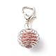 Iron Wire Spiral Cage Pendant Decorations HJEW-JM00746-2