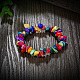 Coloridas fichas de piedras preciosas pulseras estiran BJEW-BB16534-D-4