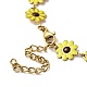 Collier chaîne à maillons fleur de marguerite en émail jaune NJEW-C037-01G-4