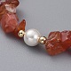 Bracelets en perles d'agate rouge naturelle / cornaline BJEW-JB04933-05-2