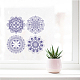 PVCウォールステッカー  円形  窓や階段の家の装飾用  花の生活模様  ステッカー：16x16センチ DIY-WH0235-007-6