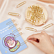 SUPERFINDINGS 30Pcs Iron Long Paper Clips Imitation Pearl Beads Bookmarks Golden 55~56mm Long Planner Clips Page Markers for School Office Document Organizing AJEW-AB00041-02-3