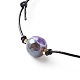 Bracelet de perles rondes à facettes en agate naturelle plaquée lustre de perles d'énergie BJEW-JB06749-03-5