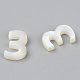 Natürliche weiße Muschel Perlmutt Muschel Charms SSHEL-R048-004-03-2