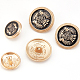 OLYCRAFT 80Pcs Metal Blazer Buttons Crown Badge Alloy Flat Round Buttons 15mm 20mm Antique Suits Button Set for Sewing Blazer BUTT-OC0001-21-4
