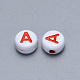 Perles de lettre de trou horizontal acryliques artisanales X-SACR-S201-11A-2