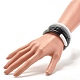 Set di braccialetti elastici per donna con perline a tubo curvo in acrilico opaco opaco BJEW-JB07320-7