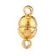 Round Brass Magnetic Clasps with Loops KK-D331-G-NF-3