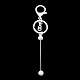 Porte-clés perlé en alliage peint par pulvérisation KEYC-A011-02G-1