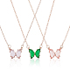 Anattasoul 3 piezas 3 colores acrílico mariposa colgante collares conjunto NJEW-AN0001-22-1