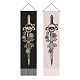 Ahandmaker 2 pièces épée avec tapisserie de fleur de crâne AJEW-WH0399-007-1