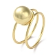 Rack Plating Brass Round Ball Finger Rings RJEW-K249-02G-1