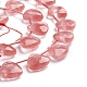 Chapelets de perles en verre de quartz de cerise G-E560-O01-3