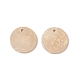 Les accessoires de bijoux en bois pendentifs de noix de coco plats ronds COCO-E001-10B-4