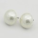 Dôme acrylique mat perle boucles d'oreille EJEW-N0019-02-21mm-2