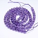 Natural Amethyst Round Bead Strands G-M212-8mm-02A-2