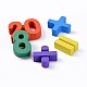 木製の子供のdiyのビルディングブロック  学習と教育のためのおもちゃ  数  ミックスカラー  30x23x1.5cm  25個/セット X-DIY-L018-19-3
