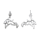 Brass Twist Dangle Stud Earrings for Women EJEW-N012-49P-1